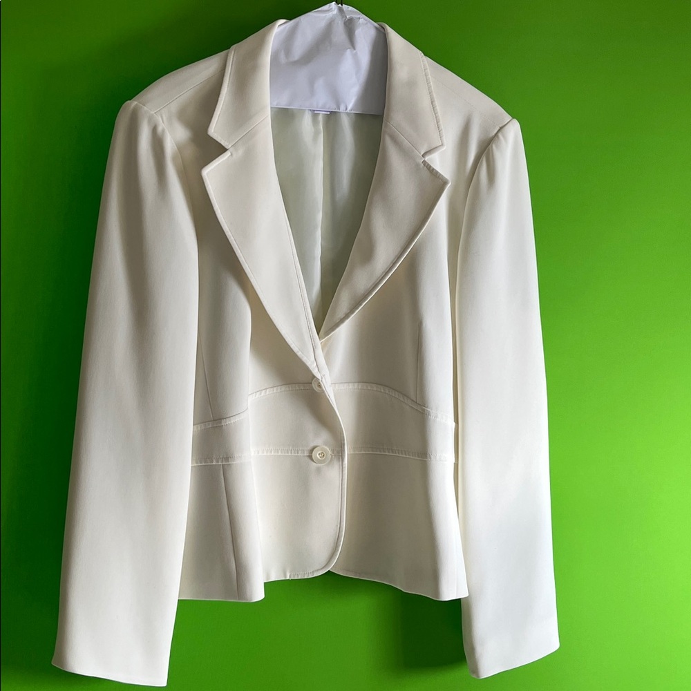 Talbots Ivory Single-Button Tailored Blazer - Picture 2 of 5
